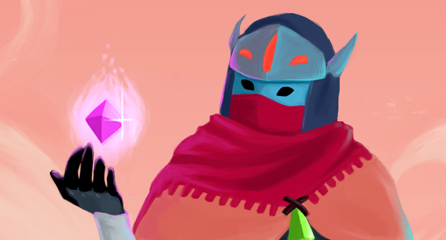 Digital painting of a drifter from Hyper Light drifter