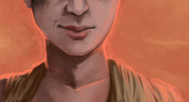 Digital painting of Furiosa from Mad Max