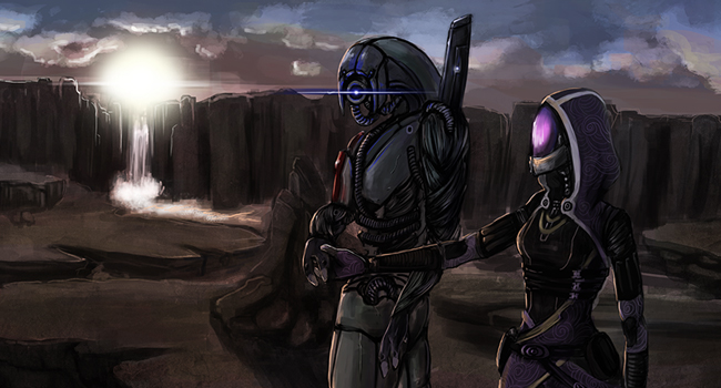 Digital painting of the planet Rannoch from Mass Effect 3