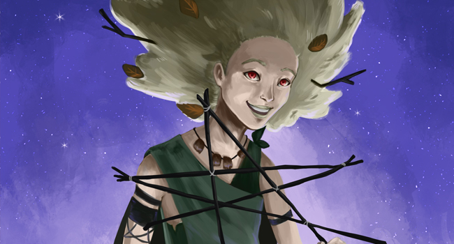 Digital painting of The Vagabond Girl from the game Pyre